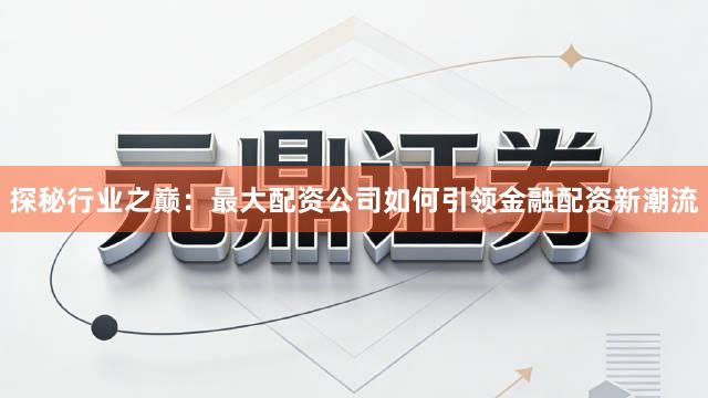 探秘行业之巅：最大配资公司如何引领金融配资新潮流