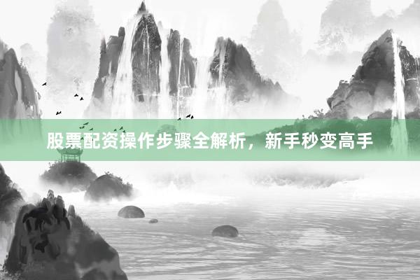 股票配资操作步骤全解析,新手秒变高手