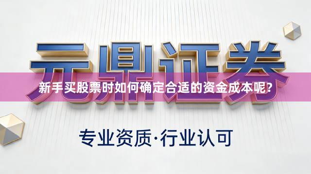 新手买股票时如何确定合适的资金成本呢？