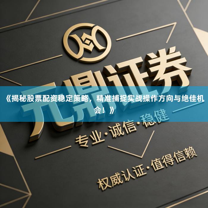 《揭秘股票配资稳定策略，精准捕捉实战操作方向与绝佳机会！》