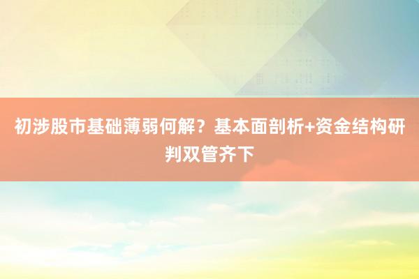 初涉股市基础薄弱何解？基本面剖析+资金结构研判双管齐下