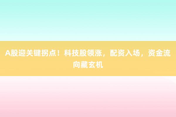A股迎关键拐点！科技股领涨，配资入场，资金流向藏玄机