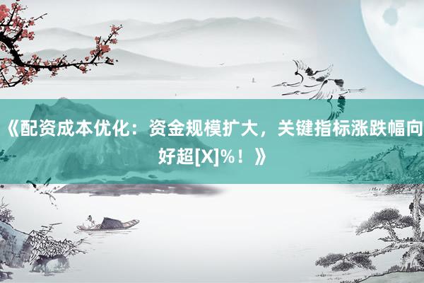 《配资成本优化：资金规模扩大，关键指标涨跌幅向好超[X]%！》