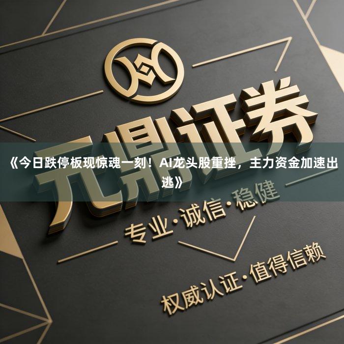 《今日跌停板现惊魂一刻！AI龙头股重挫，主力资金加速出逃》
