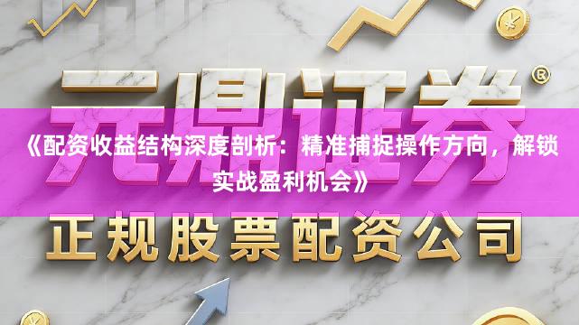 《配资收益结构深度剖析：精准捕捉操作方向，解锁实战盈利机会》