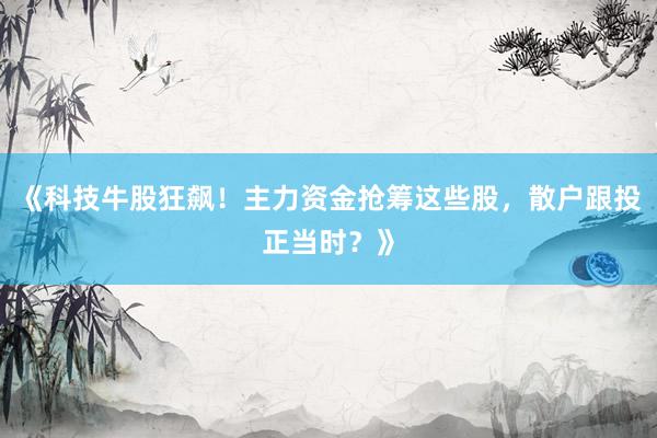 《科技牛股狂飙！主力资金抢筹这些股，散户跟投正当时？》