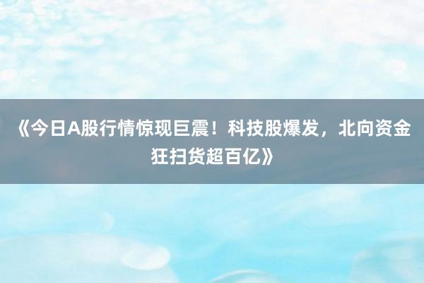 《今日A股行情惊现巨震！科技股爆发，北向资金狂扫货超百亿》