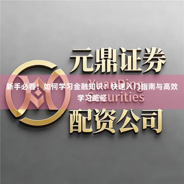 新手必看！如何学习金融知识？快速入门指南与高效学习路径