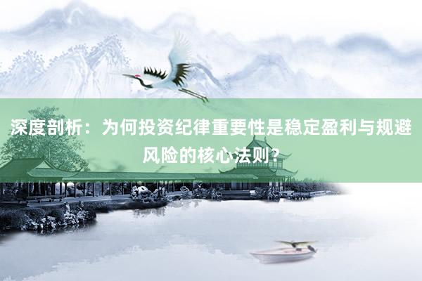 深度剖析：为何投资纪律重要性是稳定盈利与规避风险的核心法则？