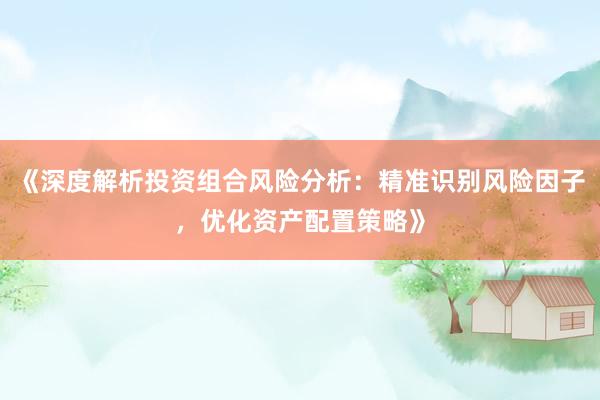 《深度解析投资组合风险分析：精准识别风险因子，优化资产配置策略》
