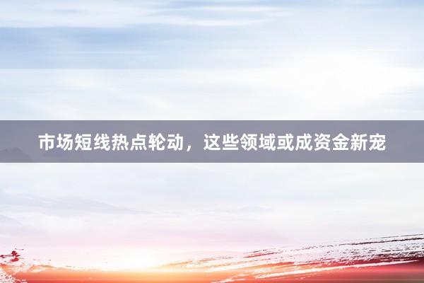 市场短线热点轮动，这些领域或成资金新宠