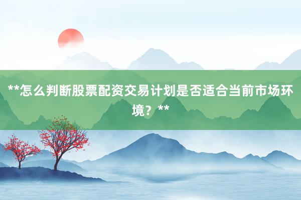 **怎么判断股票配资交易计划是否适合当前市场环境？**