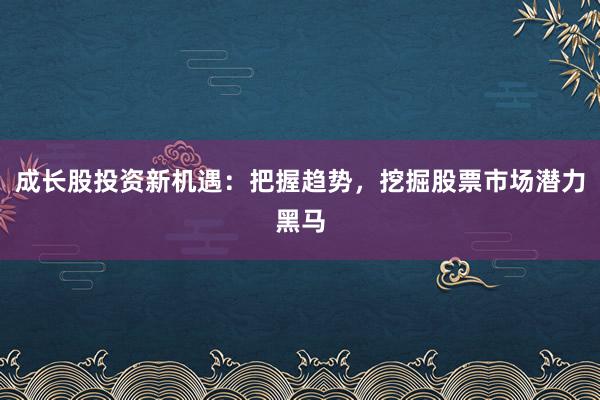 成长股投资新机遇：把握趋势，挖掘股票市场潜力黑马
